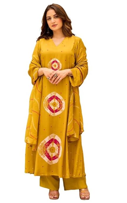 Women Viscose Kurta Pant Dupatta Set
